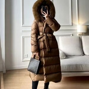 Real Fur Jacket 2025 Winter Women White Duck Down Jackets Ultra Light Warm